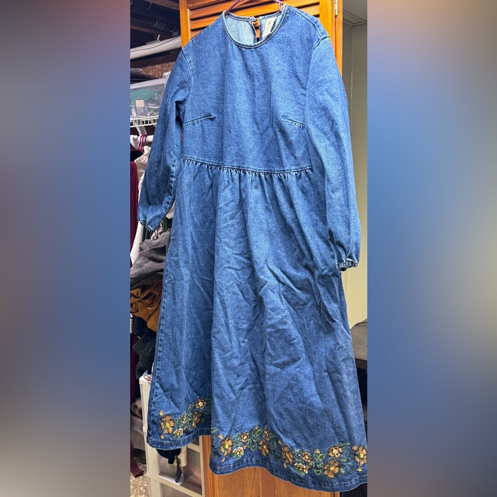 Blue Denim Long Sleeve Dress from Lucy and Yak Maive Style